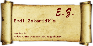 Endl Zakariás névjegykártya